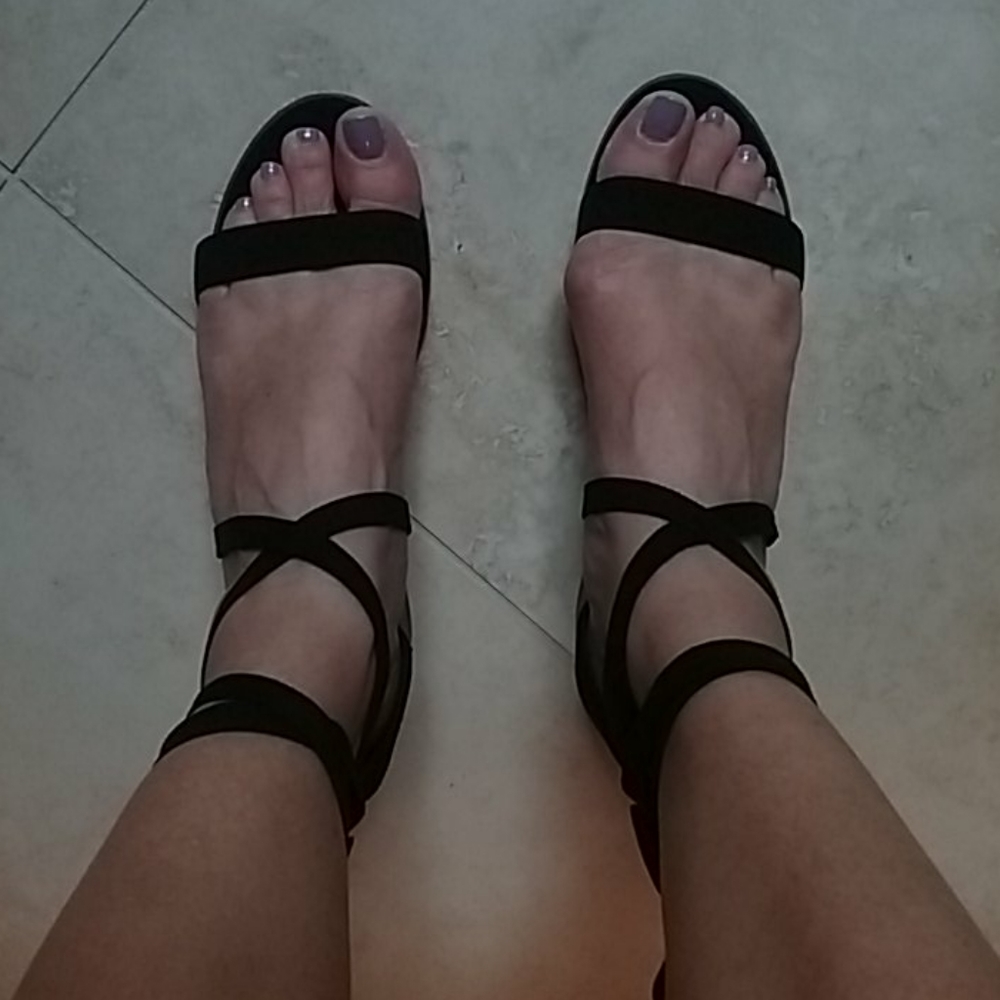 Brash Faux-suede Block Heel Ankle Lace-up Sandals